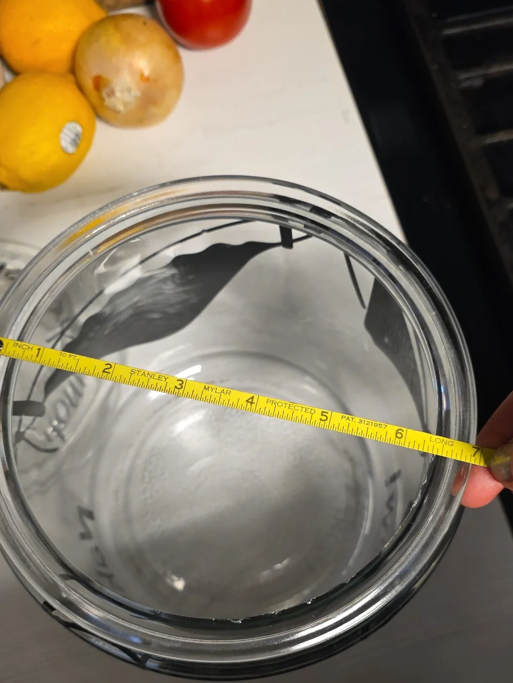 Clear Glass Laundry Jar with Black Script